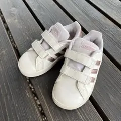 adidas ホワイト/ゴールドピンク スニーカー ベルクロ