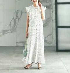 ラブティックボンボン　ドットプリント　ロングワンピース　マーメイド　スカート