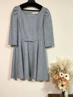 【新品・未使用】UNIVERVAL MUSE♡7部袖　ウール　リボンワンピース