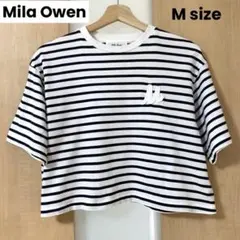 【最終価格！】ミラオーウェン ハイラインモノグラム Tシャツ ボーダー Mのサムネイル