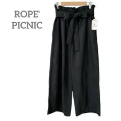 ロペピクニック ワイドパンツ リボンベルト付き ウエストゴム シンプル M