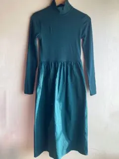 ZARA ダークグリーン タートルネック ワンピース