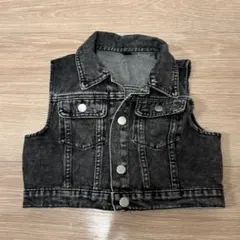 ブラックデニムベスト140