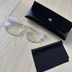 クリアフレーム ラウンド型メガネ