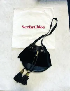 SeeByChloé 黒 ショルダーバッグ タッセル付き