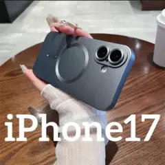 iPhone17スマホケース　MagSafeマグセーフ　レンズ保護　グレー