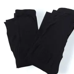 ブラック 柄入りタイツ 厚手ストッキング２足 まとめ売り