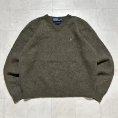 90s ポロラルフローレン ラムウール セーター オリーブ