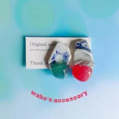 No.406✴︎旅するシー陶器のピアス・イヤリング