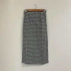 バックスリットギンガムチェックタイトスカート