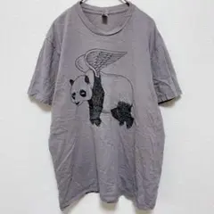 アメリカンアパレル Tシャツ クルーネック 半袖 アニマル M 灰色 綿 デートのサムネイル