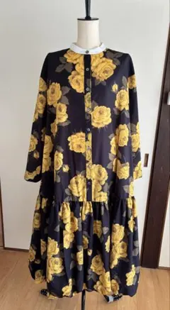 manana suerte バラ ワンピース レトロ　バルーンスカート　美品