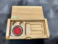 ササキ工芸 一枚フタ印鑑ケース(朱肉付)2本収納 WOODY