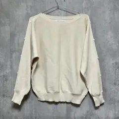 OPAQUE.CLIP TOKYO 袖ボタンニット ホワイト　クリーム系　M