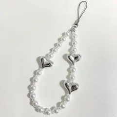 シルバー❤︎ビーズストラップ