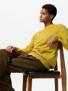 ラムクルーネックセーター47 YELLOW