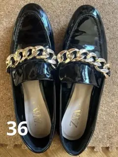 美品！　36 23cm ZARA チェーンローファー　ビットローファー