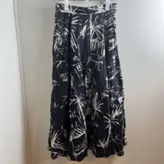 ZARA ザラ プリントケープスカート ロングスカート S 黒 春夏