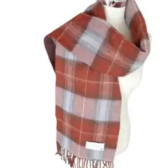 Ladies/CASHMERE カシミヤ/29×175㎝/チェック柄マフラー美品