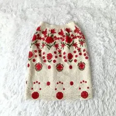 希少美品Rose Tiara カットワークレース刺繍入りタイトスカート38個性的のサムネイル