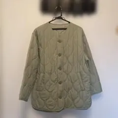 ライトグリーン キルティングジャケット Lサイズ