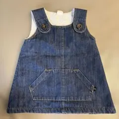 デニム風ジャンバースカート　裏起毛　80cm