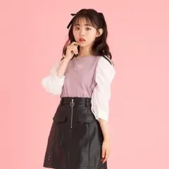 mezzo piano junior パワショル7分袖テレコTシャツ 160