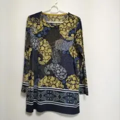 花柄ペイズリー長袖チュニック