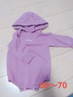 耳付きロンパース パーカー 薄手 トレーナー 長袖 フード ベビー服