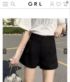 GRL タックハイウエストショートパンツ　at1744