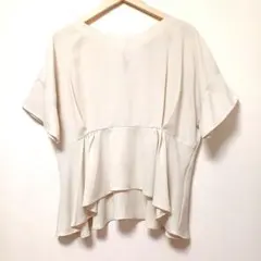 ナノユニバース　ウエスト切替バックリボンブラウス