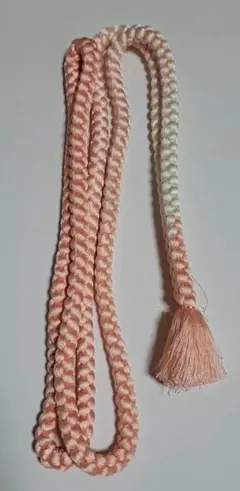 【美品】帯締め　正絹　ピンク　グラデーション　丸組　着物
