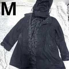 Nano universe モッズコート ブラック フード M キルティング