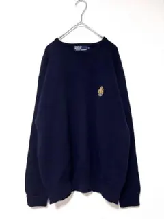 90sラルフローレンPoloRalphLauren クレスト刺繍　ウールニット