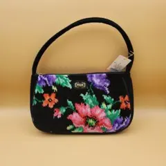 未使用　フェイラー　FEILER ハンドバッグ　花柄　ブラック黒　タグあり