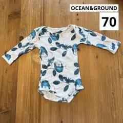 ＜OCEAN&GROUND＞長袖ロンパース 肌着 サイズ70