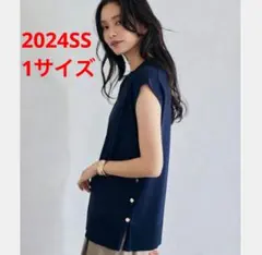 ほぼ新品＊BARNYARDSTORM サイドボタンシンプルニット 上品 ネイビーのサムネイル
