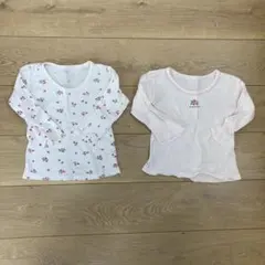 長袖　肌着　2枚セット　100㎝　シャツ　女の子　綿100% いちご　ロンT
