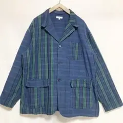 Lサイズ！ENGINEEREDGARMENTSクレイジーチェックカバーオールのサムネイル