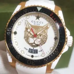 稼働／箱付き　GUCCI　DIVE　メンズ腕時計　キャット　猫　デイトのサムネイル