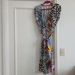 DIANE von FURSTENBERG シルク ノースリーブワンピース 8号