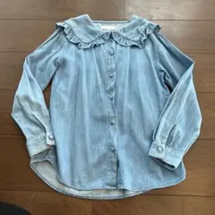 ZARA KIDS 襟フリルデニムシャツ 140cm