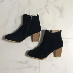 H&M 本革 ショートブーツ ブラック