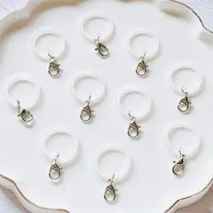 20mm最安値！金具付きシリコンリング10個☆アンブレラマーカー♪シルバー