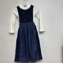 RUGGEDWORKSネイビー レース デニム オーバーオール110ニット120