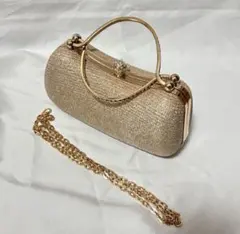 【ゴールド】クラッチバッグ パーティー2way フォーマル ミニ ラメ