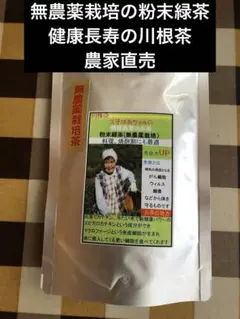 無農薬栽培の粉末緑茶　100g×1袋 健康長寿の川根茶 宇治の抹茶もいいけどのサムネイル