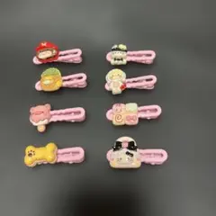 ミニヘアクリップ 8点セット ピンク系 可愛い デコ 約5cmのサムネイル