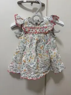 H&M 花柄 スモッキング ワンピース　ロンパース60のサムネイル