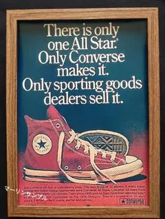 コンバースCONVERSE　ポスターフレーム付壁掛アメリカンレトロスニーカー広告